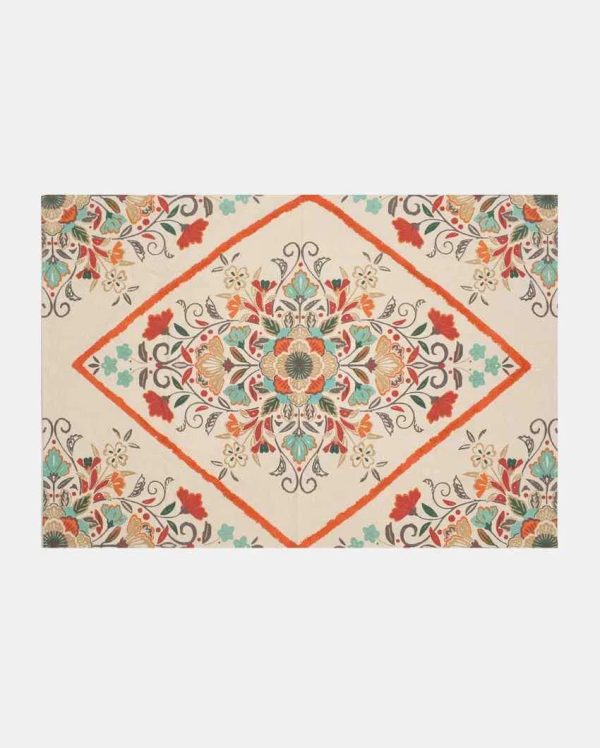 Cleido Printed Cotton Carpet | 67 x 47 inches Hot on Sale