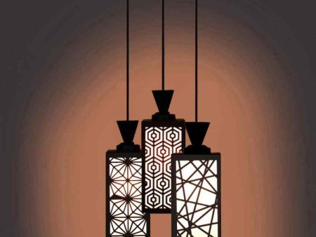 Clásico Wooden Pendant 3 Lights Foyer Ceiling Lamp | 8 x 4 x 35 inches Online now