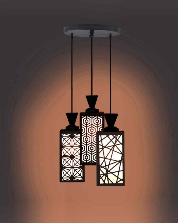 Clásico Wooden Pendant 3 Lights Foyer Ceiling Lamp | 8 x 4 x 35 inches Online now