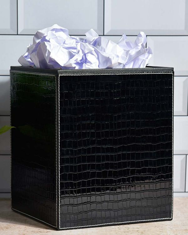 Stylish Faux Leather Design for Modern Spaces Dustbin | 5 L | 9 x 11 inches Online now