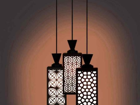 Artístico Wooden Pendant 3 Lights Foyer Ceiling Lamp | 8 x 4 x 35 inches Sale