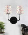 Chic Cotton Shade Wall Dual Lamp Iron Base | Set of 2 | 4 x 13 inches Fashion