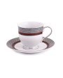 Burgundy Porcelain Cup & Saucer Set | Set Of 6 cups & 6 saucers Online