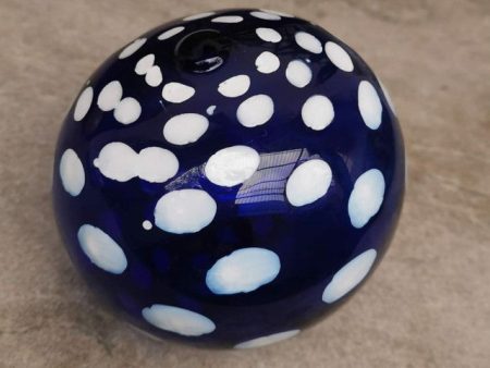 Retro Polka Art Glass Hand Blown Sphere Hot on Sale