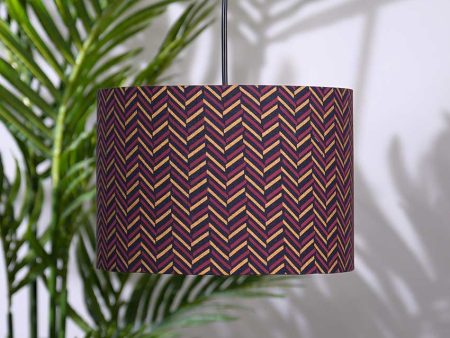 Stylish Chevron Cotton Fabric and Coated Frame Pendant Light With Wire Cable Discount