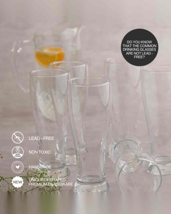 Crystal Transparent Beer Glass | Set of 6 | 460 ML For Sale