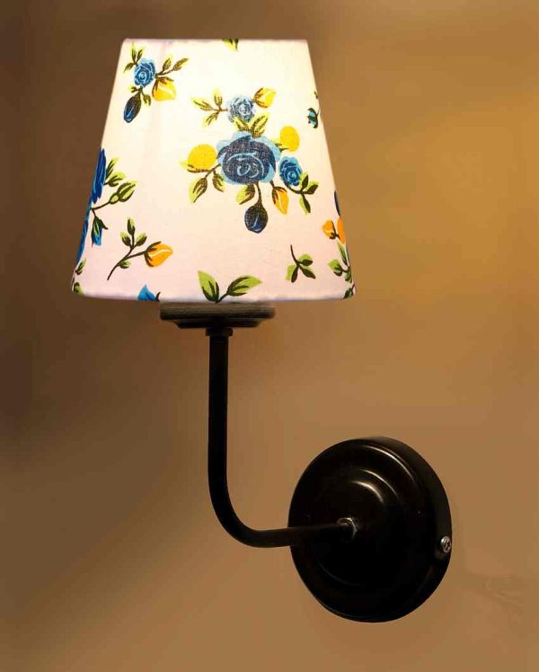 Elegant Artistic Cotton Shade Wall Mounted Lamp with Iron Base | 7 x 6 x 10 inches Online now