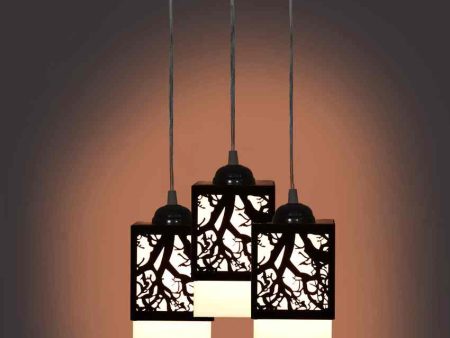 Deckey 3 Shades Wooden Pendant Ceiling Lamp | 5 x 6 x 32 inches Cheap