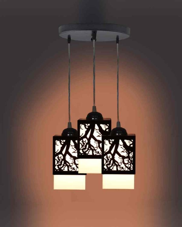 Deckey 3 Shades Wooden Pendant Ceiling Lamp | 5 x 6 x 32 inches Cheap