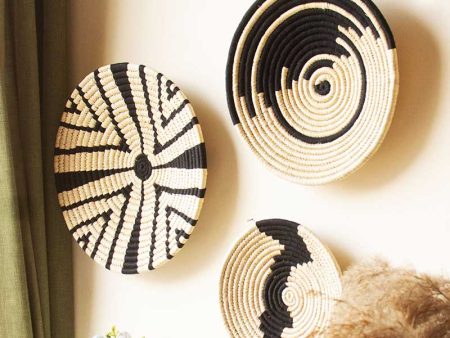 Jungle Jive | Black Handwoven Wall Baskets | Set Of 3 Sale