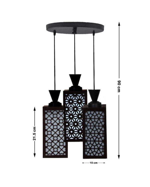 Elegante 3 Lights Wooden Premium Foyer Ceiling Lamp | 8 x 4 x 35 inches Online