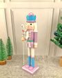 Wooden Pastel Purple Candycane Nutcracker Self Standing Christmas Table Decor | 16 x 4 inches Sale