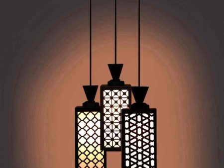 Creative Wooden 3 Lights Pendant Foyer Ceiling Lamp | 8 x 4 x 35 inches For Cheap