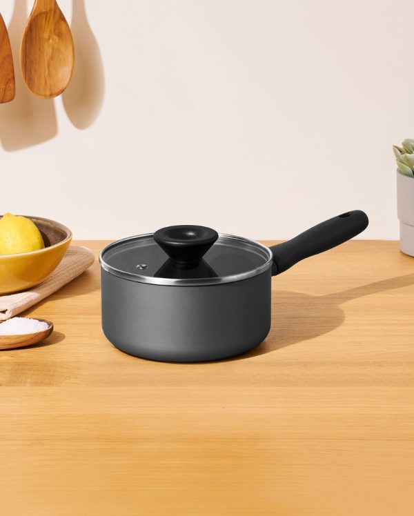 Functional Bauhaus Nonstick Saucepan with Lid | 5 x 3 x 2 Inches on Sale