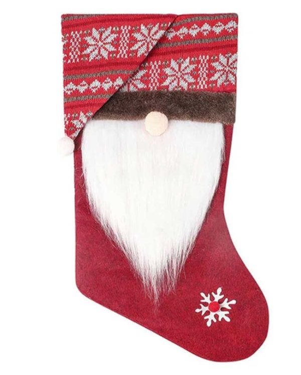 Adorable Beardy Gnome Christmas Stocking | 22 x 10 x 5 inches Cheap