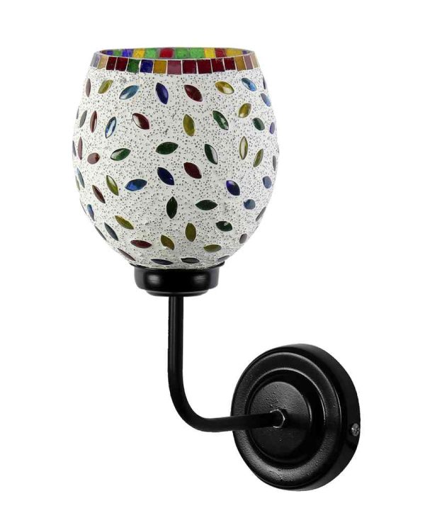 Elegant Mosaic Glass Shade Wall Mounted Lamp With Iron Base | 9 x 4 x 13 inches Discount