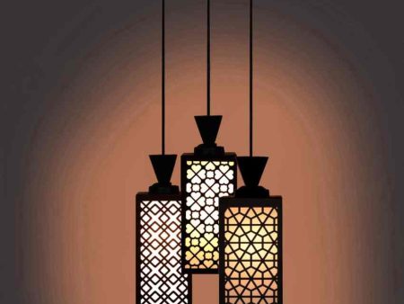 Decorative 3 Lights Wooden Premium Foyer Ceiling Lamp | 8 x 4 x 35 inches Cheap