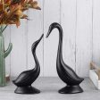 Crafted Perfect For Tabletop Or Shelf Aluminium Couples Bird Swan Figurine Pair Fashion