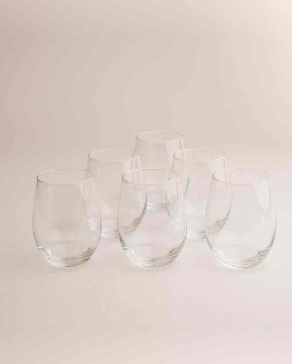 Crystal Transparent Water Glass | Set of 6 | 390 ML Online