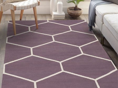 Atrium Handwoven Plum Cotton Stylish Carpet For Sale