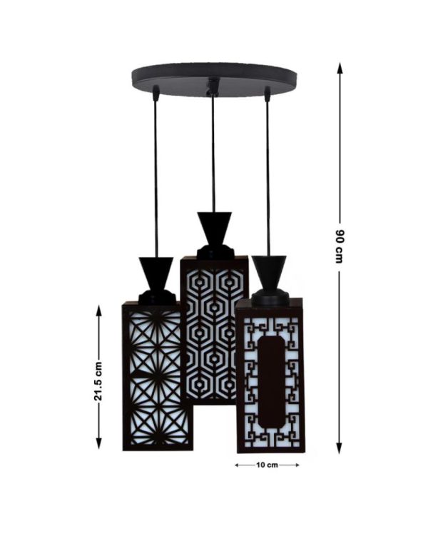 Design Wooden Pendant 3 Lights Foyer Ceiling Lamp | 8 x 4 x 35 inches Fashion