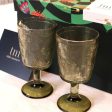 Green Embossed Wine & Champagne Glasses Set Cheap