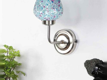 Elegant Stylish Glass Wall Mounted Lamp With Steel Base | 9 x 4 x 13 inches Fashion