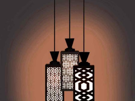 Funktional Wooden Pendant 3 Lights Foyer Ceiling Lamp | 8 x 4 x 35 inches on Sale