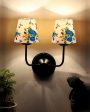 Cozy Cotton Shade Wall Mounted Dual Lamp With Iron Base | Set of 2 | 4 x 13 inches Online Sale