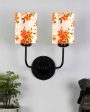 Chic Modern Cotton Shade Wall Mounted Dual Lamp with Iron Base | Set of 2 | 4 x 12 x 14 inches Hot on Sale