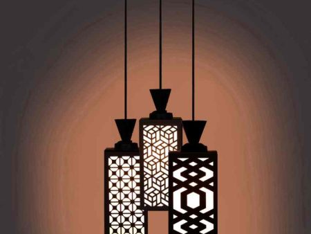 Decorative 3 Lights Foyer Wooden Pendant Ceiling Lamp | 8 x 4 x 35 inches For Cheap