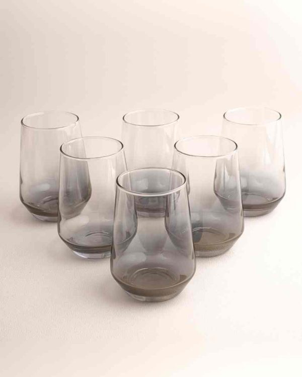 Modern Black Water Glass | Set of 6 | 390 ML Sale