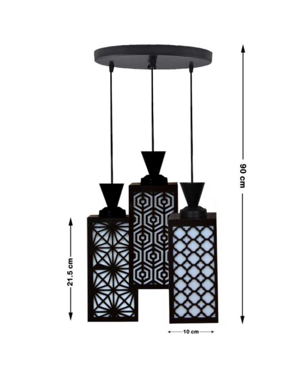 Decoración Wooden Pendant 3 Lights Foyer Ceiling Lamp | 8 x 4 x 35 inches Online Hot Sale