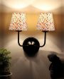 Chic Cotton Shade Wall Dual Lamp Iron Base | Set of 2 | 4 x 13 inches Fashion