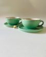 Latte Simple Design Ceramic Tea Cups & Saucers | Set of 2 Hot on Sale