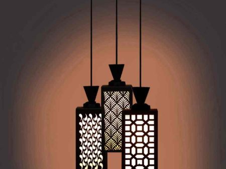 Decorative Wooden 3 Lights Pendant Foyer Ceiling Lamp | 8 x 4 x 35 inches Sale