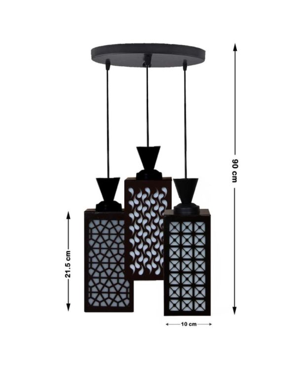 Einzigartig 3 Lights Wooden Pendant Foyer Ceiling Lamp | 8 x 4 x 35 inches Discount