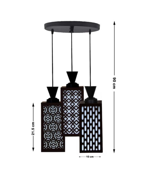 Decoración 3 Lights Wooden Premium Foyer Ceiling Lamp | 8 x 4 x 35 inches For Cheap