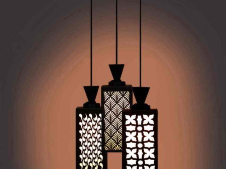 Decoración Wooden 3 Lights Pendant Foyer Ceiling Lamp | 8 x 4 x 35 inches Online Hot Sale