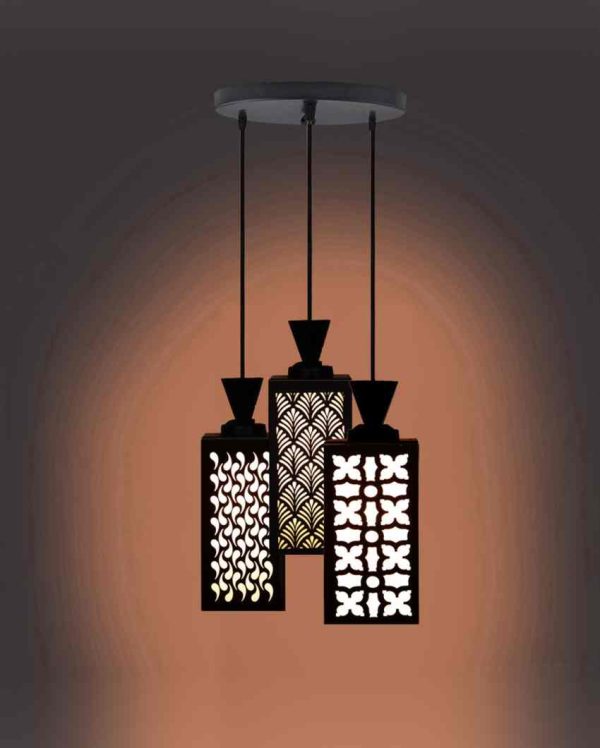 Decoración Wooden 3 Lights Pendant Foyer Ceiling Lamp | 8 x 4 x 35 inches Online Hot Sale