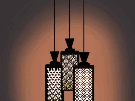 Clásico Wooden 3 Lights Pendant Foyer Ceiling Lamp | 8 x 4 x 35 inches Sale