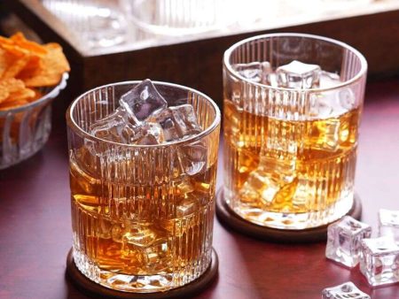 Double lines Design Whiskey Glasses | Set Of 6 | 265 ml Hot on Sale