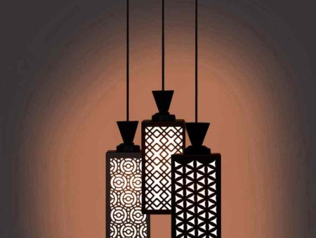 Elegant 3 Lights Wooden Premium Foyer Ceiling Lamp | 8 x 4 x 35 inches For Discount