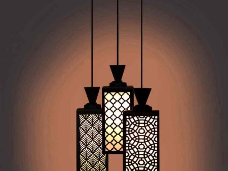 Fein Wooden 3 Lights Pendant Foyer Ceiling Lamp | 8 x 4 x 35 inches Online