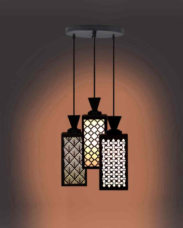 Espacio Wooden 3 Lights Pendant Foyer Ceiling Lamp | 8 x 4 x 35 inches Online now