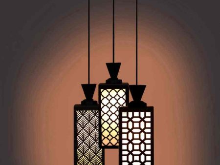 Funktional Wooden 3 Lights Pendant Foyer Ceiling Lamp | 8 x 4 x 35 inches Online