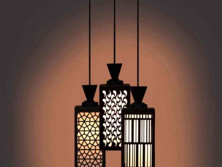 Creador 3 Lights Wooden Pendant Foyer Ceiling Lamp | 8 x 4 x 35 inches Online Hot Sale