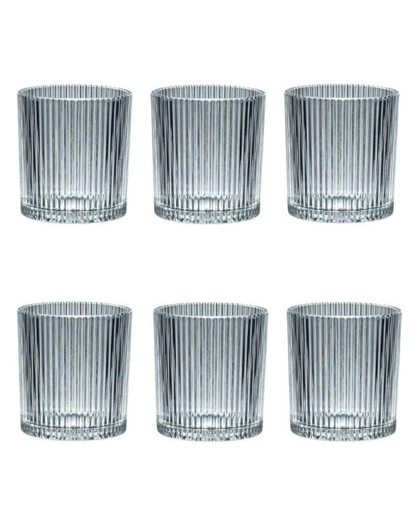 Lines Design Whiskey Glasses | Set Of 6 | 265ml Online Hot Sale