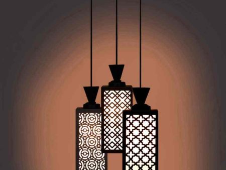 Elegancia 3 Lights Wooden Premium Foyer Ceiling Lamp | 8 x 4 x 35 inches For Discount