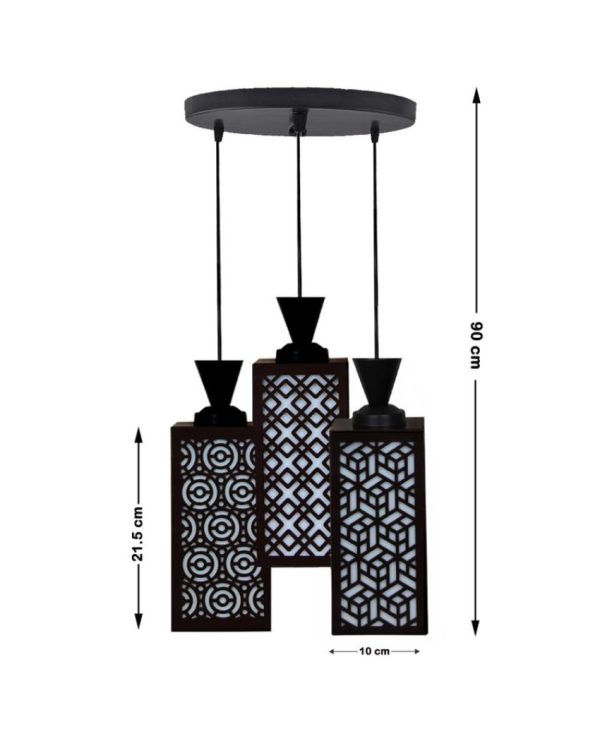 Dynamic Wooden Pendant 3 Lights Foyer Ceiling Lamp | 8 x 4 x 35 inches Hot on Sale